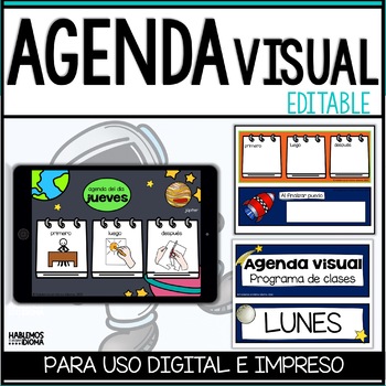Preview of Agenda visual Programa de clases | First Then Board & Visual Schedule in Spanish