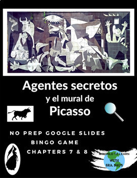 Preview of Agentes secretos y el mural de Picasso--Google Slides BINGO review for ch. 7 & 8