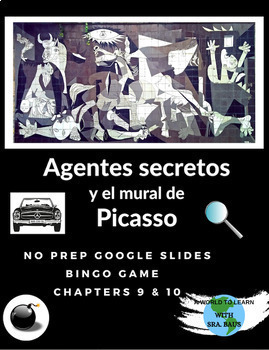 Preview of Agentes secretos y el mural de Picasso--Google Slides BINGO review for ch 9 & 10