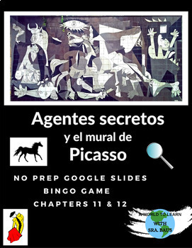 Preview of Agentes secretos y el mural de Picasso--Google Slides review for ch. 11 & 12
