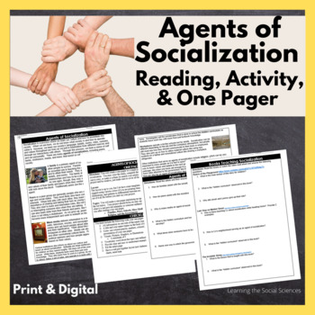 Preview of Agents of Socialization Reading, Activity, & One Page Project: Print & Digital
