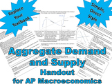 Aggregate Demand and Supply - AP macroeconomics handout
