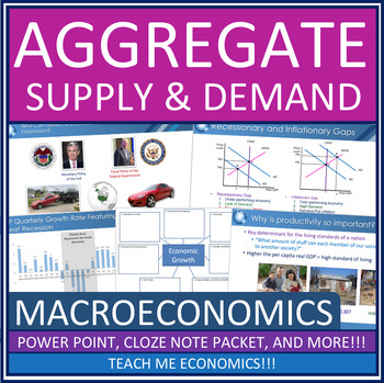 Preview of Aggregate Supply & Demand Economic PowerPoint Notes Interactive Digital Notebook