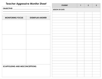 Preview of Aggressive Monitoring Worksheet