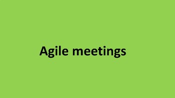 Preview of Agile meetings