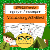 Agosto, August, Acampar, Camping themed Vocabulary Activit