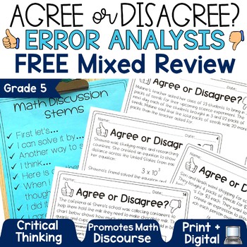 Preview of Agree or Disagree Error Analysis Grade 5