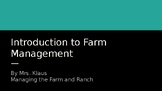 Agribusiness Introduction to Farm Management