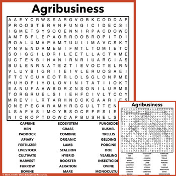 Preview of Agribusiness Word Search
