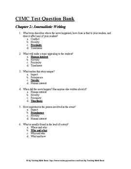 Preview of Agricultural Communications CDE: CIMC Test Question Bank - Chapter 4