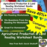 Agricultural Production & Land Use Unit Reading Worksheet 