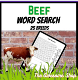 Agriculture Beef Word Search (25 Cow Breeds)