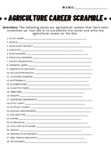 Agriculture Career Scramble