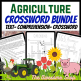 Agriculture Comprehension, Crossword Bundle for Middle and