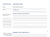 Agriculture Current Event Template