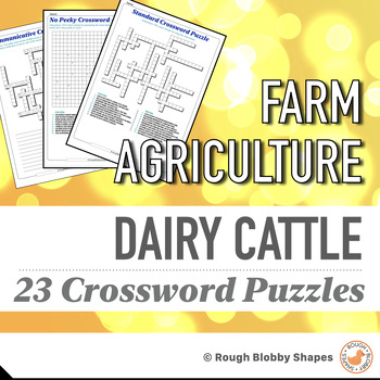 Preview of Agriculture - Dairy Cattle - Crosswords