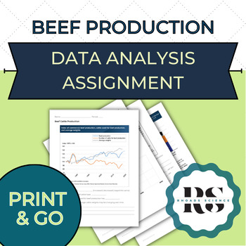 Preview of Agriculture Ed Data Analysis Activity: Beef Production | Sub Plan Idea