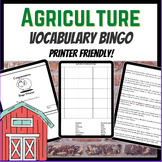 Agriculture End of the Year REVIEW BINGO *Fun* Vocabulary
