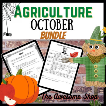 Preview of Agriculture Fall/ Halloween Activity Bundle Horticulture Pumpkins Spiders Apples