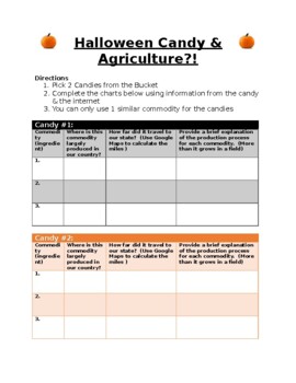 Preview of Agriculture & Halloween Activity