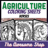 Agriculture Horse Zentangle Coloring Pages - 8 Designs FFA