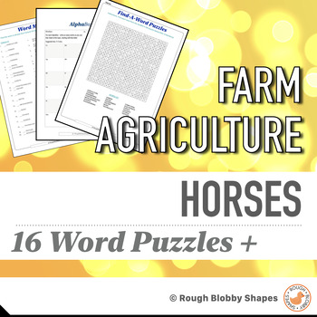 Preview of Agriculture - Horses -  Word Puzzles & Literacy