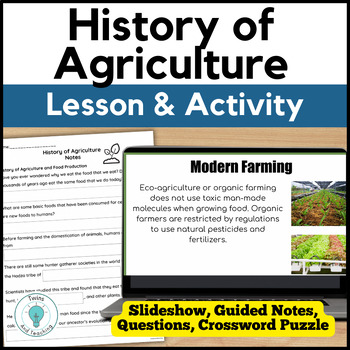 Preview of Agriculture Education Lesson Food Production - Ag Tech, FACS, CTE Farming Career