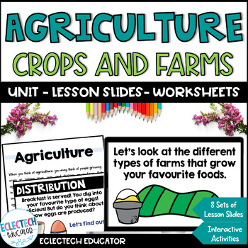 Preview of Agriculture Farm & Crops Activities, Unit, Slides, Reading Passages, Worksheets