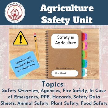 Preview of Agriculture Safety Digital Notebook, Teacher Notebook, 50 Question Test with Key