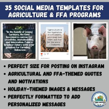 Preview of Agriculture Social Media Content and Templates