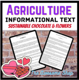Agriculture Sustainable Flowers & Chocolate text and partn