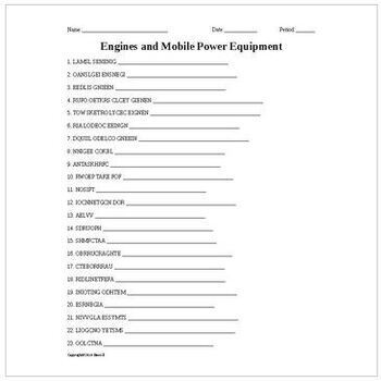 Preview of Ag. Technical Systems and Mechanics Word Scramble Bundle for Distance Learning