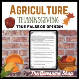 Agriculture Thanksgiving Food Production TFO Fun Worksheet