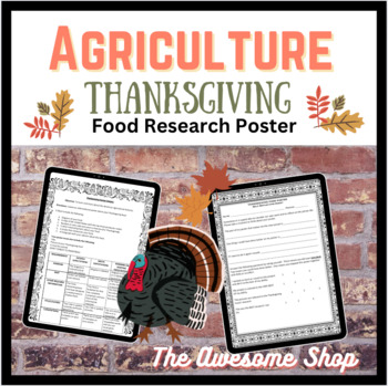 Preview of Agriculture Thanksgiving Food Research Poster Activity