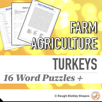 Preview of Agriculture - Turkeys -  Word Puzzles & Literacy