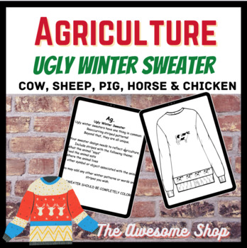 Preview of Agriculture Ugly Winter Sweater Fun Animal Activity