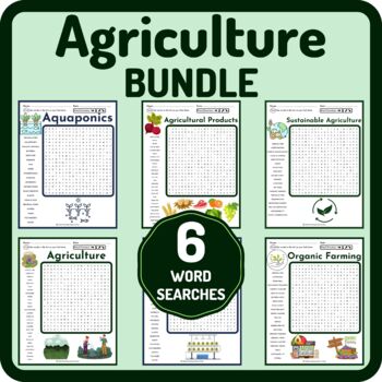 Preview of Agriculture Word Search Puzzle BUNDLE