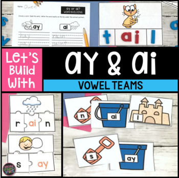 Preview of Ai & Ay Vowel Teams Activities - Ai Ay Centers - Ai Ay Practice