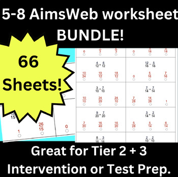Preview of AimsWeb 5-8 Number Sense Fluency - Triads + MCF Sheets. Middle School NSF Bundle