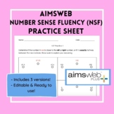 AimsWeb Number Sense Fluency Practice (Editable) - 3 Versi