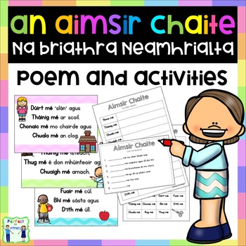Preview of Aimsir Chaite - Na Briathra Neamhrialta - Poem and Activities