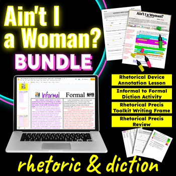 Preview of Ain't I a Woman? by Sojourner Truth | Rhetoric and Diction BUNDLE