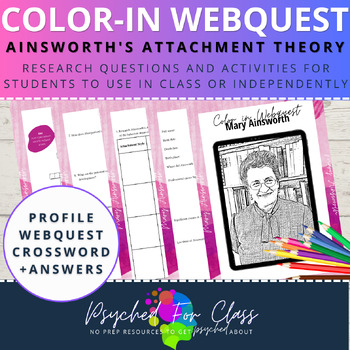 Preview of Ainsworth's Attachment Theory Psychology Booklet Color-In Webquest