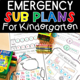 Emergency Sub Plans Print and Go Worksheets for Kindergarten