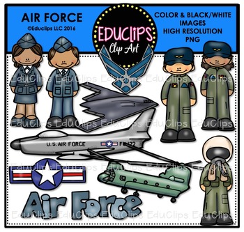 Preview of Air Force Clip Art Bundle {Educlips Clipart}