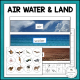 Air, Land & Water Montessori Sort Cards Student Blackline 