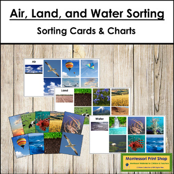 Preview of Air, Land, and Water Sorting Cards & Control Charts