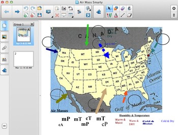 Preview of Air Mass Interactive Smartboard Activity