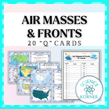 Preview of Air Masses & Fronts "Q" Cards | Weather Task Cards