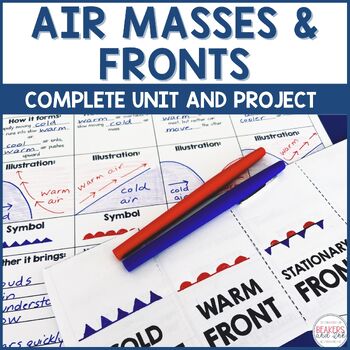 Preview of Air Masses Weather Fronts & Weather Maps|Weather Map Activity |Weather Worksheet